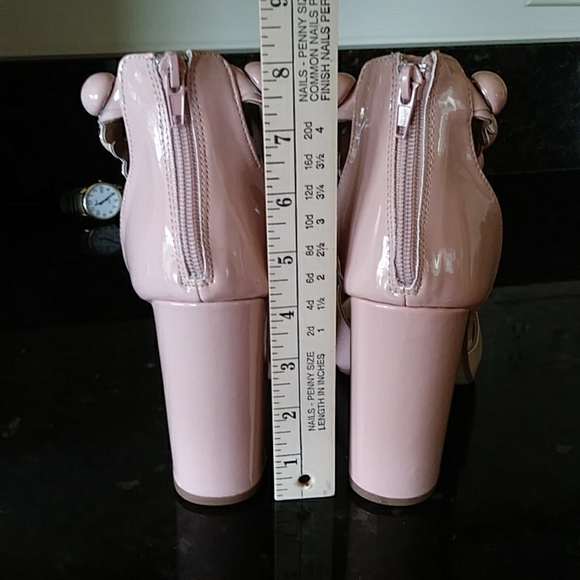 Charlotte Russe Y2k Studded Quecy Chunky Block Heels 10 Nude - Picture 16 of 16